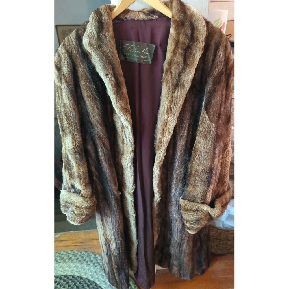 Vintage Genuine Real Fur Coat Brown Needs Repair, See Photos & Description!